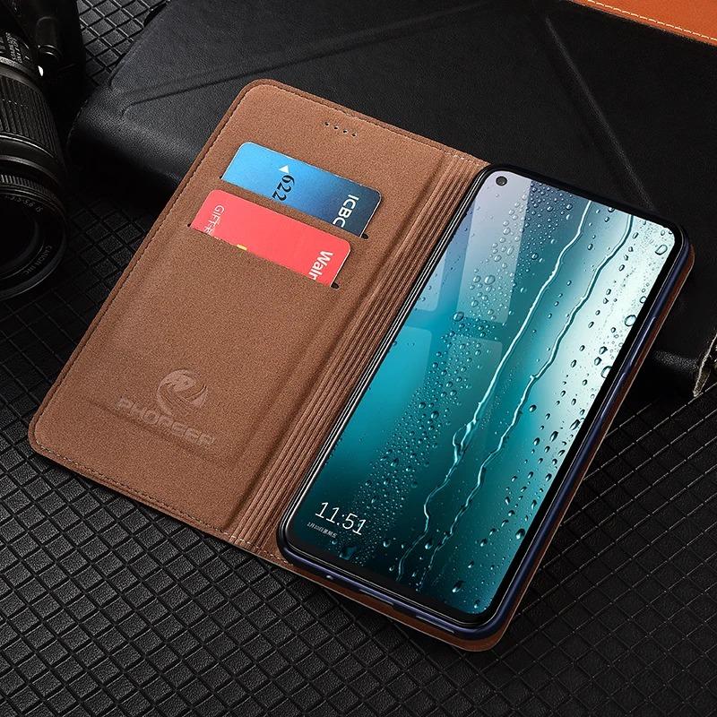 Nappa Genuine Leather Case for Realme 7 8 7i 8i 8s 9 9i Pro Plus Magnetic Flip Cover Wallet Phone Cases