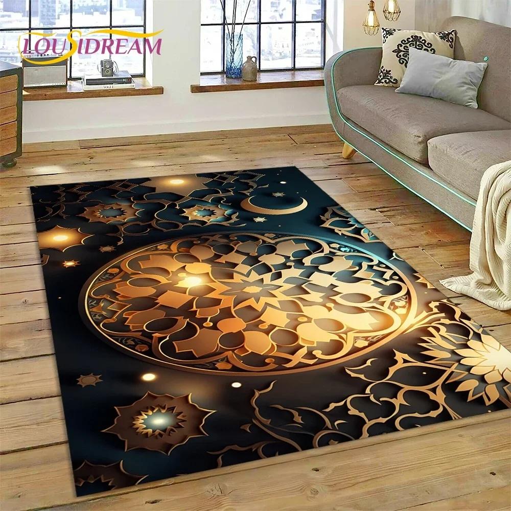 Muslimský Islám Modlitba Klečící Poly Podložky Mandala Koberec Kobereček do Ložnice Obývacího Pokoje Domácí Dekorace na Pohovku,Velká Dekorativní Podlahová Rohož