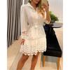 Women Long Sleeve Shirt Dress European and American Long Sleeve Elegant Fashion Solid Color Shirt Dress Pullover