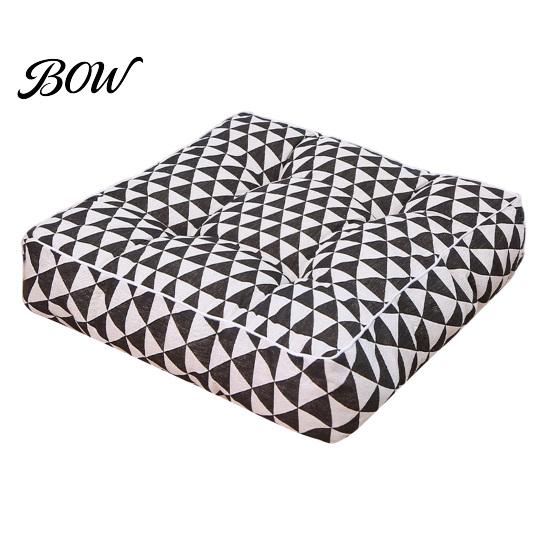 Thickened Soft Pad for Hard Chairs Modern Stylish Chair Cushion, Ultra Square Geometric or Seat Pads with Anti-slip Bottom Plant Prints, 15.75"x15.75"