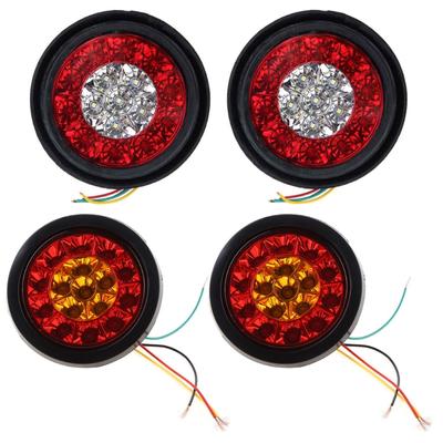 2 Pièces 12V 16-LED Feux Arrière Lampe de Recul Ronde Lentille Claire pour Voiture Camion Camping-car Éclairage LED Automobile
