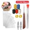 Steel Hand Needles with Thread Thimble Threader Scissor Big Eye Sewing Needles Set for Embroidery DIY Craft Clothes Repair Kit
