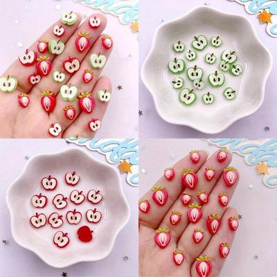 Mini Cute Cartoon Fruit Strawberry Apple Decorations DIY Decoration Nail and Hair Accessories
