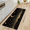 Mystical Starry Sky Crescent Moon Area Rug, Non-Slip Machine Washable Floor Mat for Entryway Living Room Laundry Home Decor