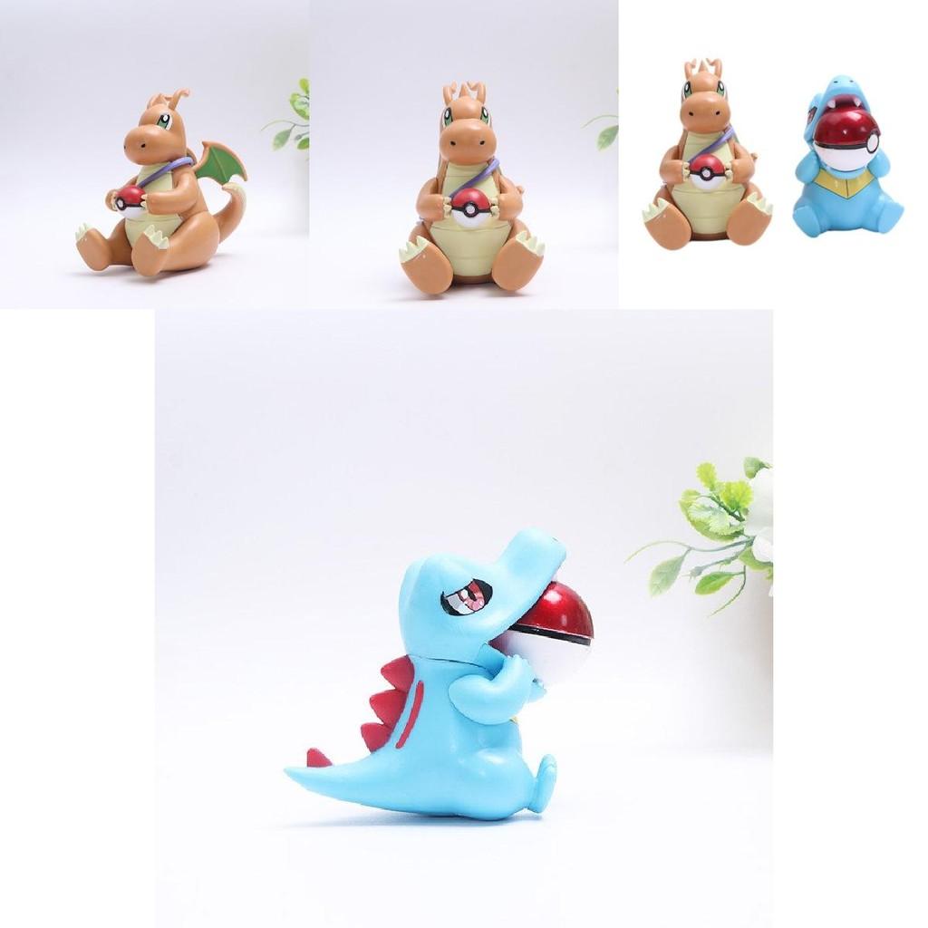 Adorable Pvc Plush Doll Featuring Sitting Charizard And Mini Gator Design