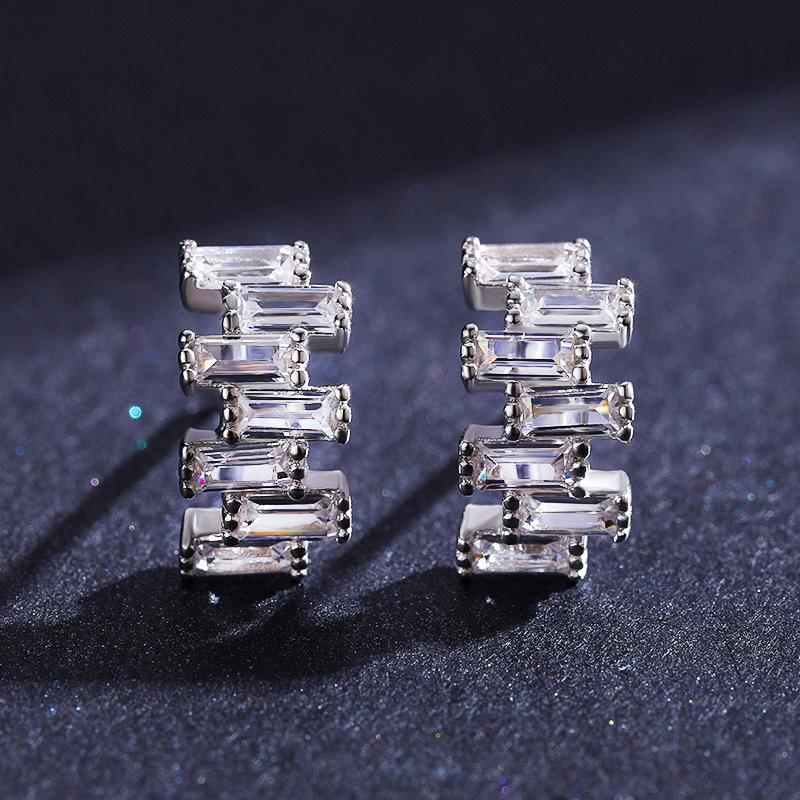 Tancise 925 Sterling Silver Zircon Earrings Drop Earrings For Women Wedding Party Gifts