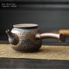 220ml Retro Keramik Seitenhenkel Teekanne Vintage Keramik Vergoldete Eisen Glasur Teekanne High-End Kung Fu Teekanne Teebereiter Teeceremonie