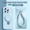 Liquid Silicone iPhone 16 Case with Rotating Stand, Magnetic Lanyard, Anti-Fall, for Apple 15 Pro Max