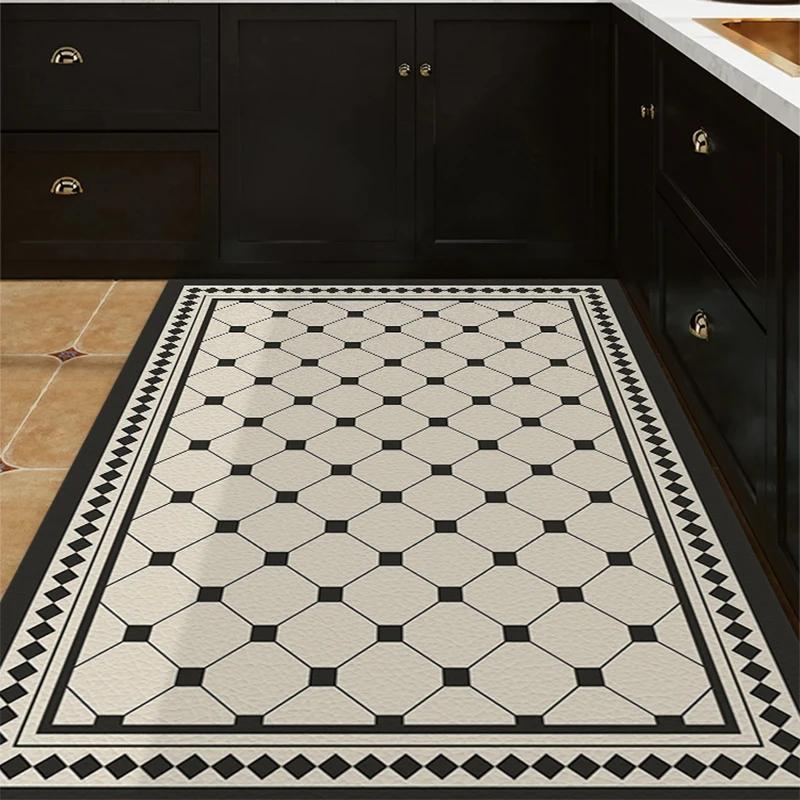 

Kitchen Floor Mat Waterproof Carpet Home Decoration Large Area Rug Oil-proof Pvc Leather Mats Alfombra Pvc 1pc 50x80cm