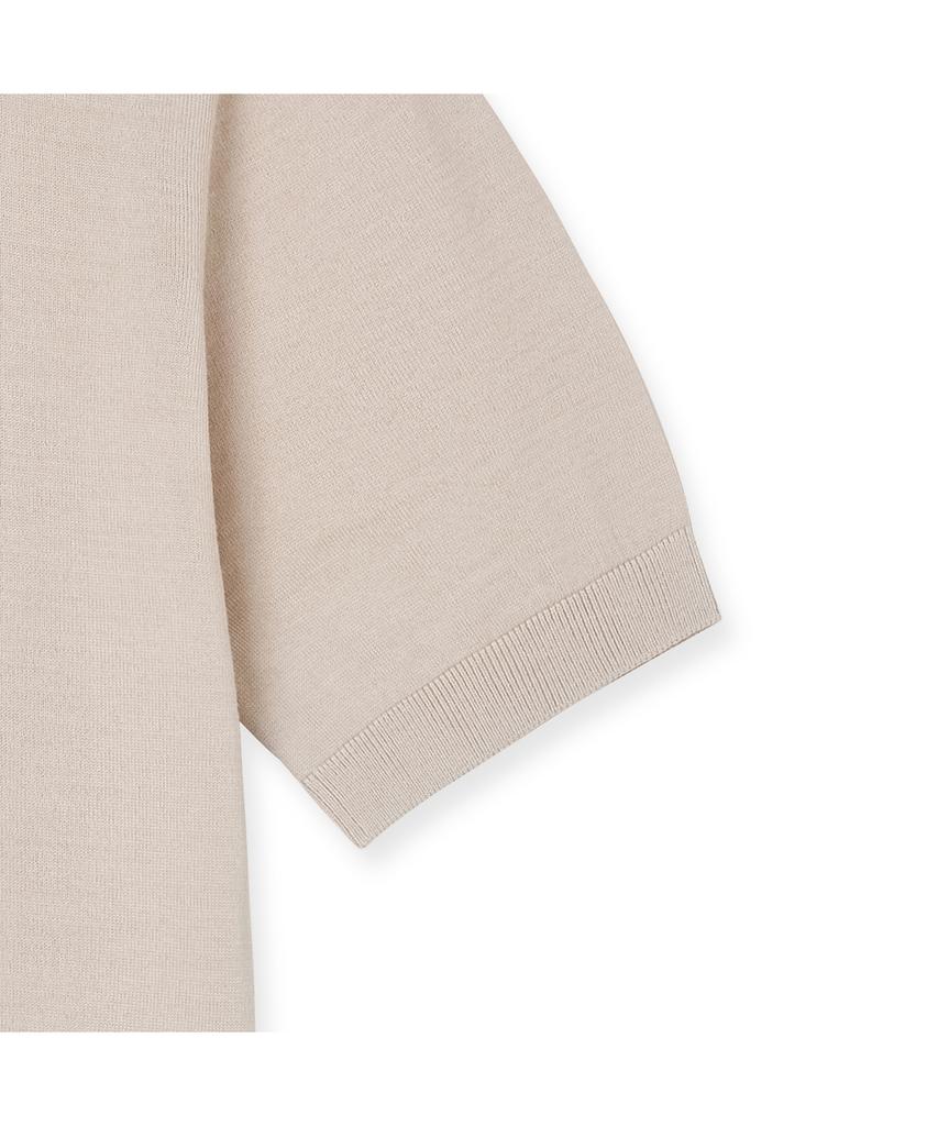 IOLO Silk Blended Half Polo_Pink Beige