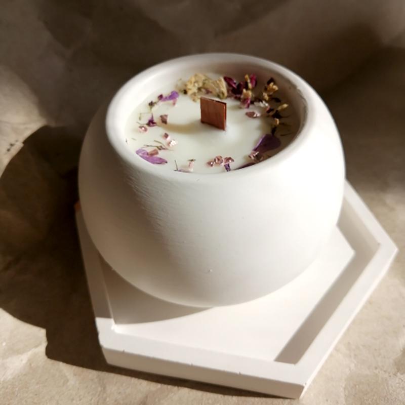 Round Gypsum Flower Pot Mold DIY Concrete Cement Candle Jar Silicone Molds Epoxy Resin Storage Box Handicraft Mould Home Decor