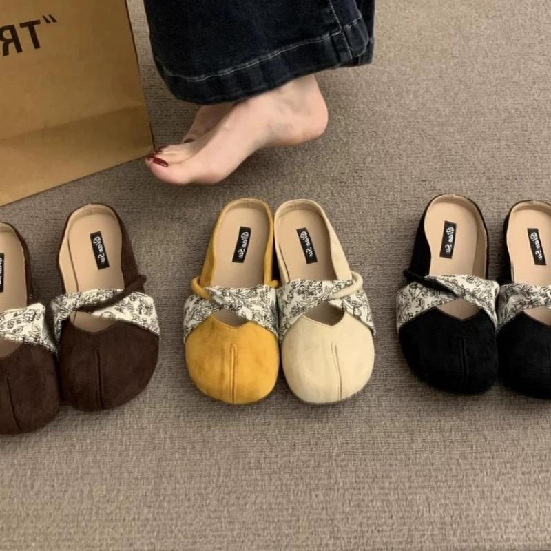 Fashion Elegant Ballet Flat Shoes Soft Fairy Style Velvet Mary Janes French Vintage Leisure Rubber Sole Adult Footwear from Mainland
