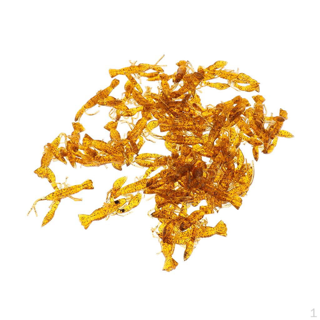50Pcs Lobster Lures Soft Plastic Crayfish Bass Fishing Jig Shrimp Creature Baits