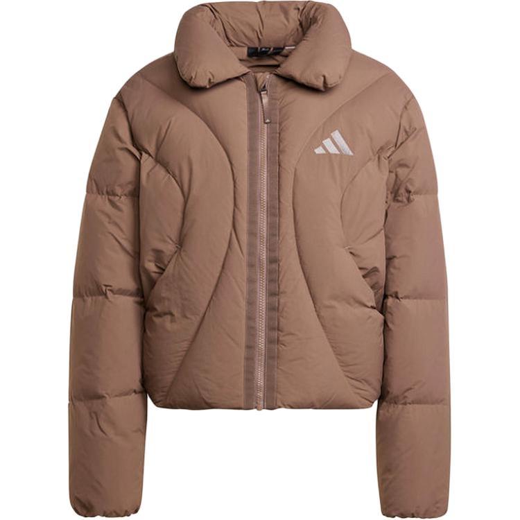 (WMNS) adidas Crop Down Jacket Asia Sizing Brown Women s JG5932 XL