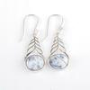 Opale Dendritique Pierre Précieuse Bijoux Argent Sterling 925 Boucles d'Oreilles Déclaration 1.64" CE-1-22