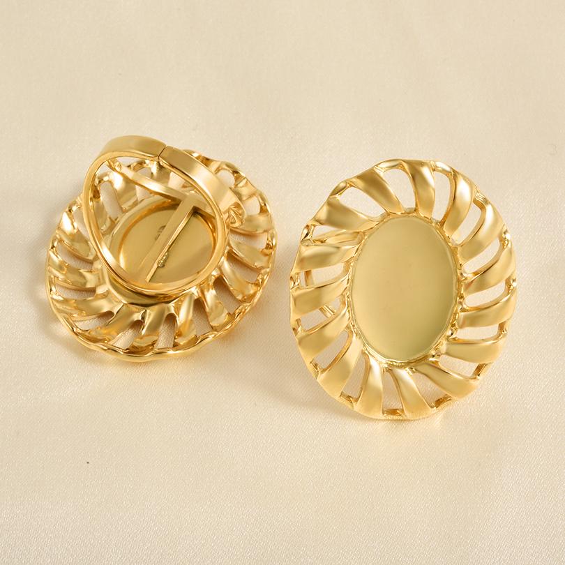1/5 Stück Echtvergoldeter Cabochon-Ring Rund Oval Leere Tablettbasis Edelstahlringe Für Damen Herren Handgefertigte Emaille-Accessoires