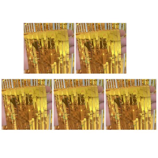 Sparkling Foil Fringe Curtains 1x2m Metallic Streamer Backdrop for Wedding