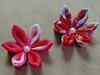Red flower safflower wisteria tsumami zaiku craft kit hairpin, two-flower hanging,