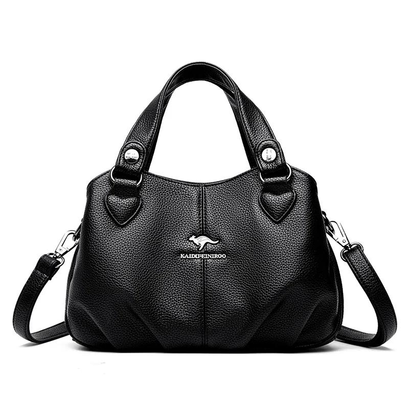 3 Layers Large Capacity Ladies Handbags PU Leather Messenger Sac Designer High Quality Shoulder Crossbody Shopper Bag