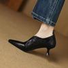 Fashion NEW Spring/Autumn Women Pumps Pointed Toe Kitten Heel Shoes Split Leather Shoes for Women Solid Slip-on High Heel Handmade Shoes