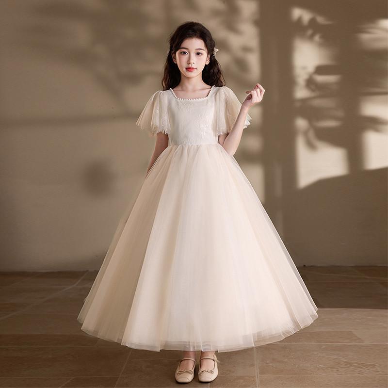 

Champagne Satin Tulle Skirt Princess Dress for Girls Violin Performance 160cm (Height 155-165cm / Weight 42-47kg) шампанського