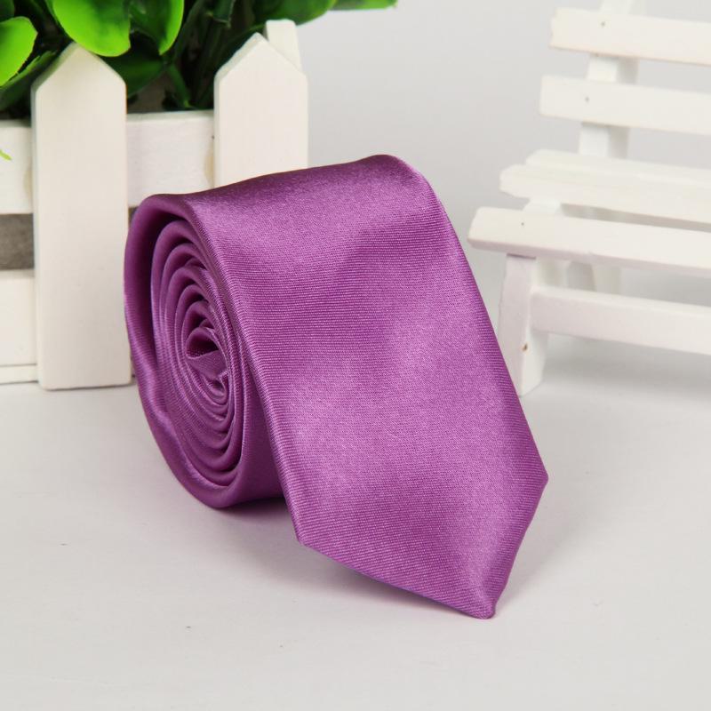 Casual Korean Style Narrow 5cm Solid Color Tie for Men