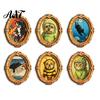 Metal Surface Decorations 1/6Pcs Halloween Retro Frame Refrigerator Magnet, Wood Carved Fridge Magnetic Decor Cabinet Whiteboard Magnet for