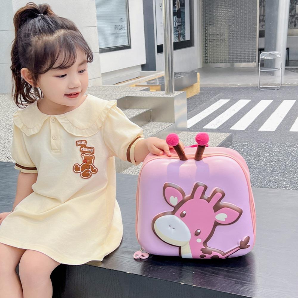 

Large Capacity Kids Cartoon Deer Backpack Square Cartoon Animal Giraffe Shoulder Bag Park белый