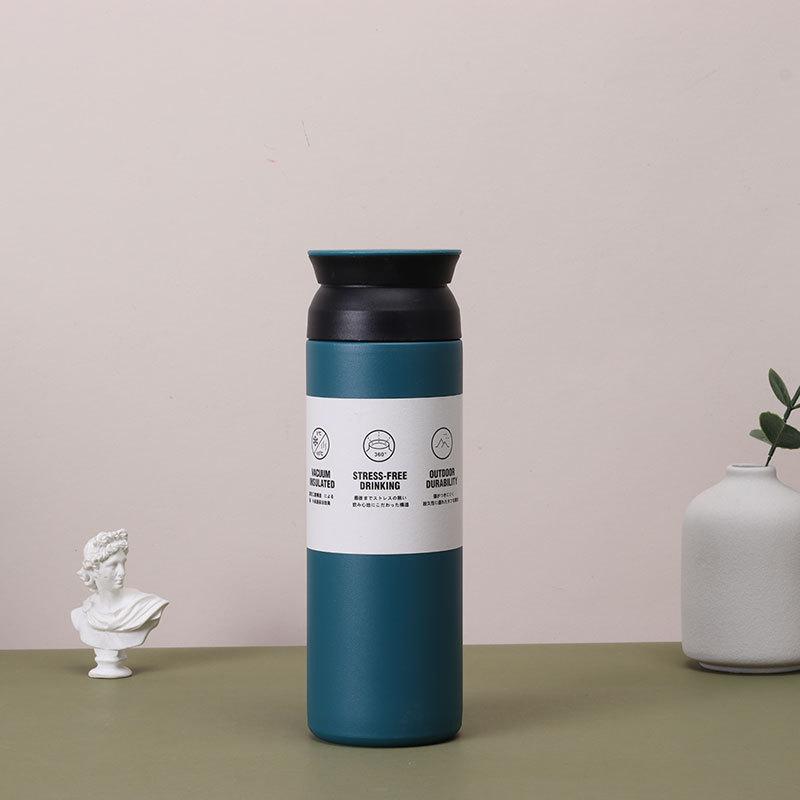 304 Stainless Steel Double Insulated Coffee Mug 500ml-Spray Painted Portable Vacuum Flask Hot&Cold Water Bottle Car/Student Gift
