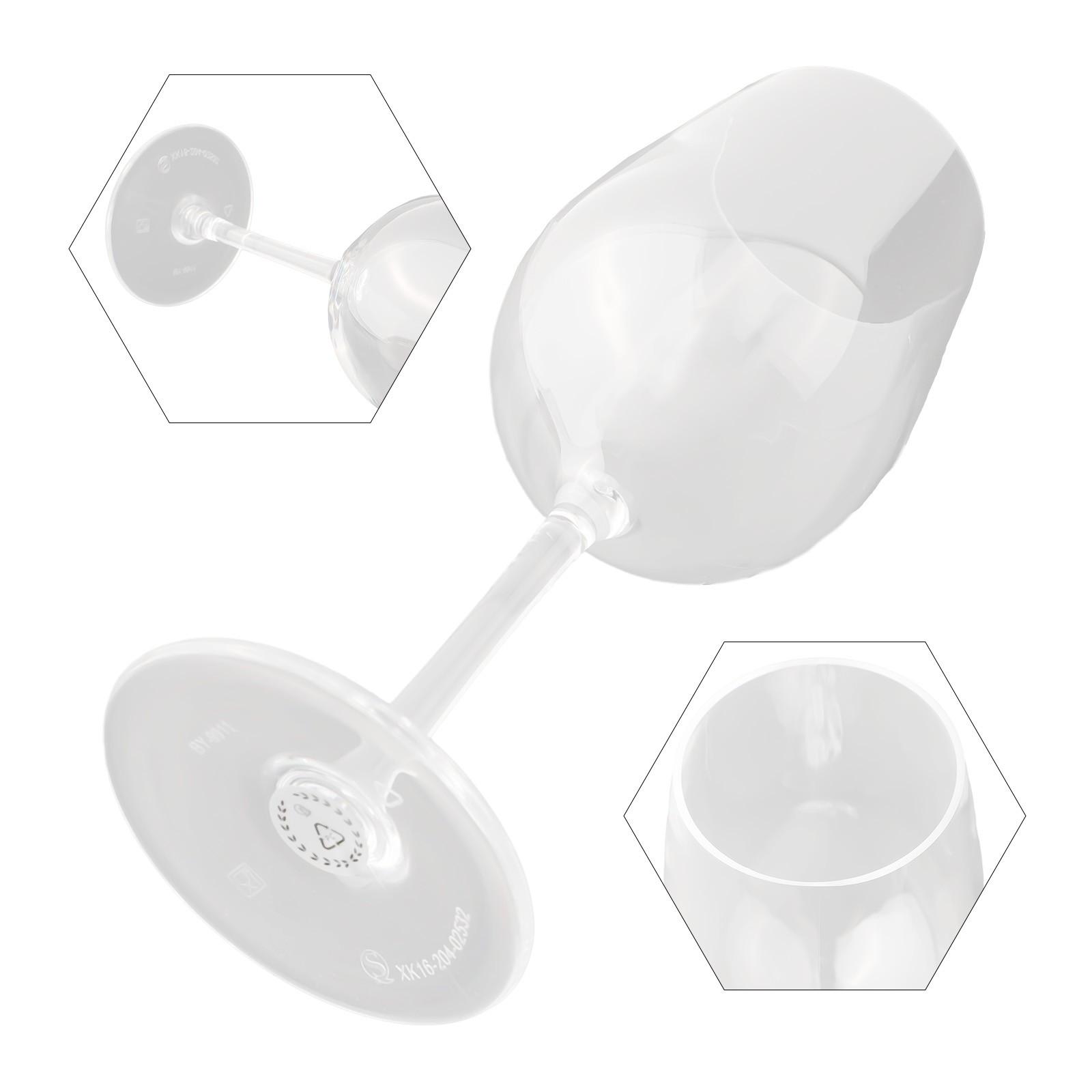 

Transparent Plastic Wine Goblet Shatterproof and for Bars and Home Use 550ML