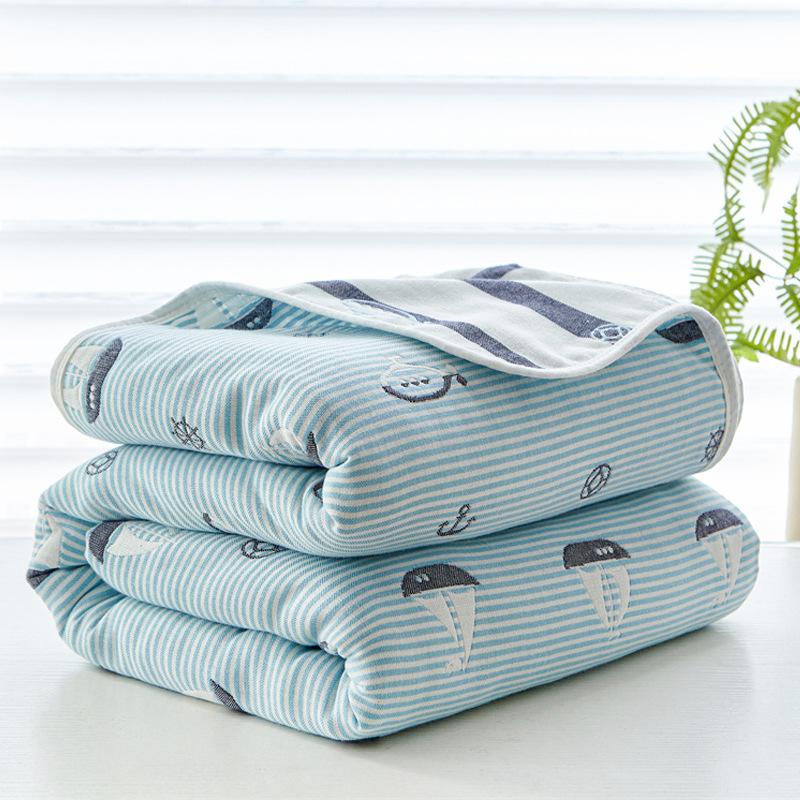 Six-layer Cotton Gauze Towel Quilt Single Double Throw Blanket Couch Autumn Winter Cover Quilt Kindergarten Kids Napping Small Cover Blanket