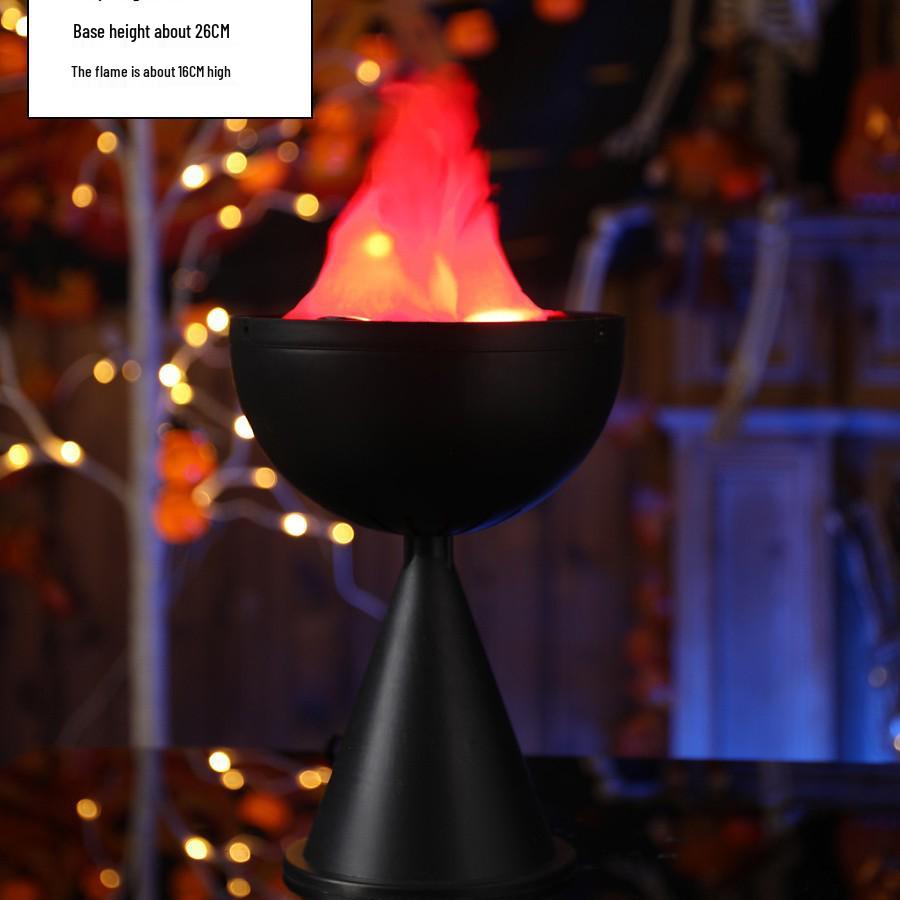 LED Halloween Flammen Feuerstelle Ornamente - Gruselige Hängedekorationen mit künstlichen Flammen für Spukhaus