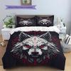 Red-Eyed Wolf  Pattern Bedding Quilt Set Quilt Cover Pillowcase Home Decoration  Gift (1 * Duvet Cover + 2 * Pillowcase, Without Core)