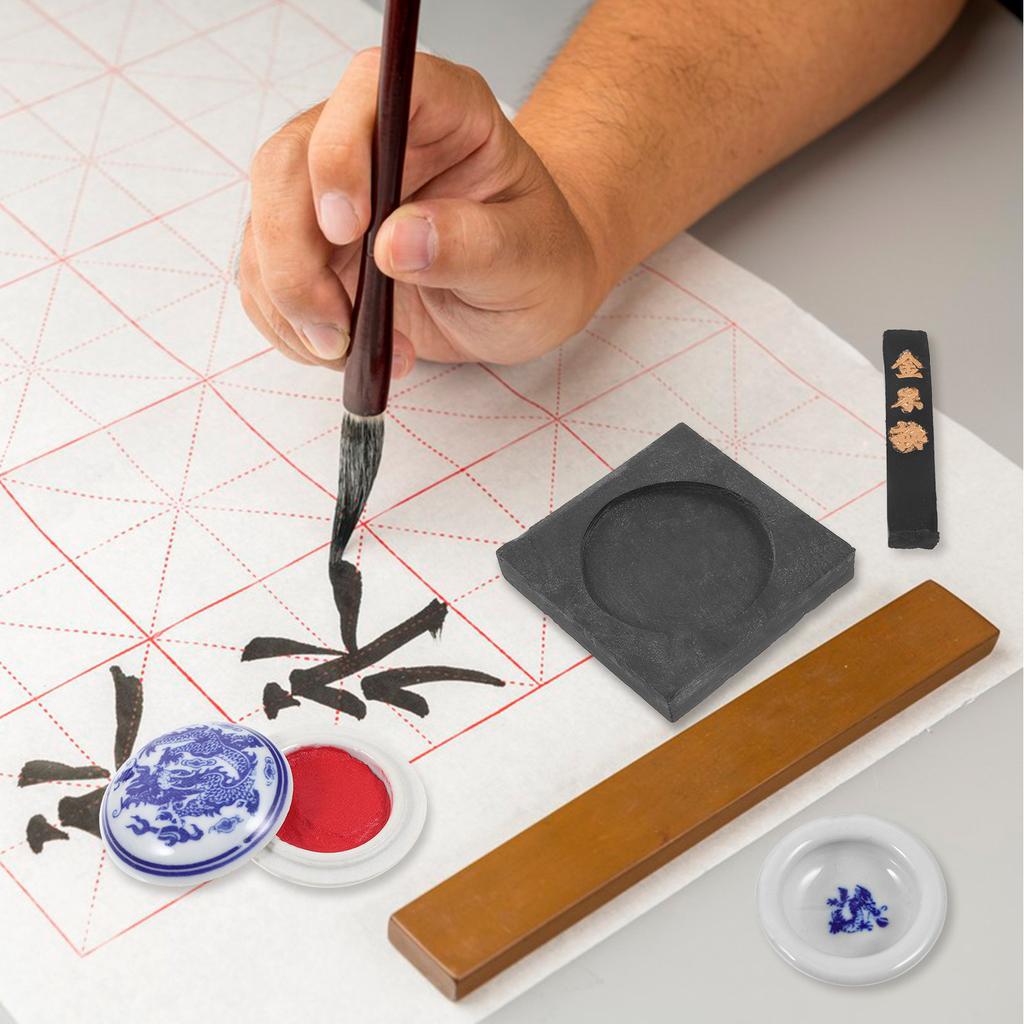 1Set Chinese Calligraphy Brush Ink Set Easy Use Painting Writing Brush Kit Calligraphy Gift Chinese Painting Set