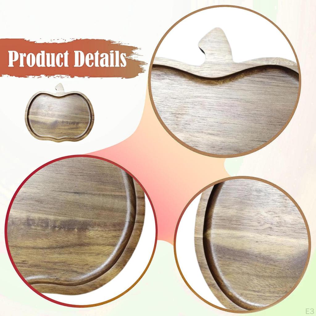 Wood Serving Tray Food Platter Dried Fruit Plate for Tea Vegetable