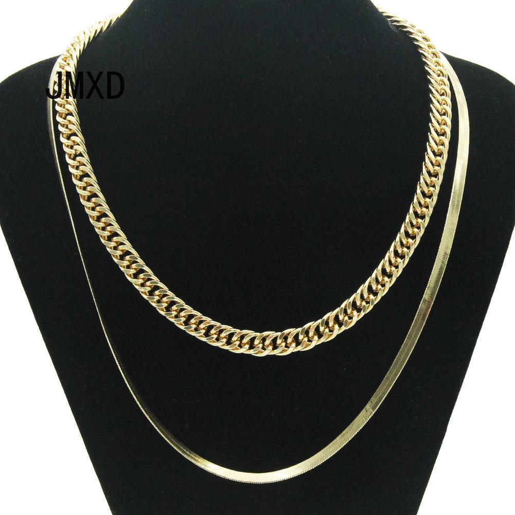 

Двухслойная кубинская цепочка, ожерелье, аксессуар, кулон, модная цепочка из змеиной кости, боковая цепочка, уличная цепочка на ключицу