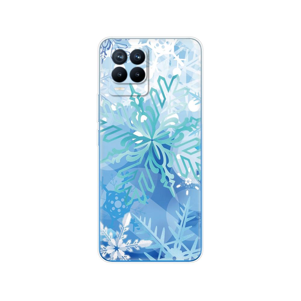 Für Realme 8 Hülle 6,4 Zoll Rückseitige Telefonabdeckung Für Realme 8 Pro OPPO Realme8 4G RMX3085 Stoßstange Winter Weihnachten Schnee Baum Neujahr