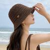Shade fisherman hat women's summer new knitted straw hat seaside sun protection straw hat