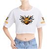 Icrimax Letter Printed Girl Tee Shirt Summer Crop Tops Soft Tshirt Popular Slim Lovely Tees Slim Fitness Short Sleeved