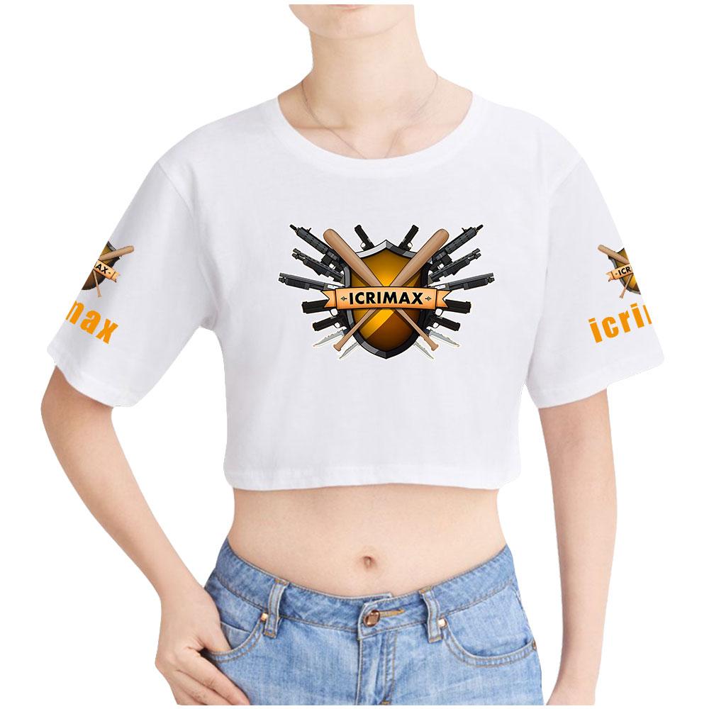 Icrimax Letter Printed Girl Tee Shirt Summer Crop Tops Soft Tshirt Popular Slim Lovely Tees Slim Fitness Short Sleeved
