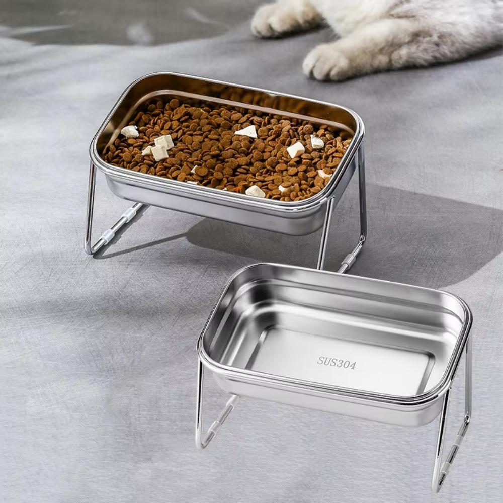 

Anti-flip Cat Elevated Bowl Stable Dog Food Bowl Portable Pet Feeder Outdoor Style 1