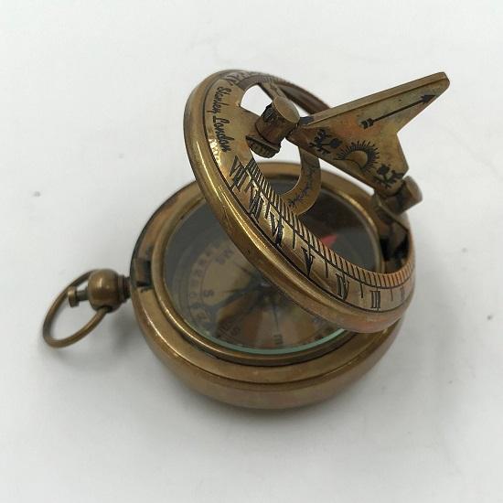 Set Of 3 Marine 5.08 Cm Brass Push Open Working Sundial Compass