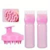 BEPAN 2pcs Hair Oil Dispenser Bottle Root Comb Applicator Hair Dye Refillable Dispenser with Massager Brush Hairdressing Coloring Tool
