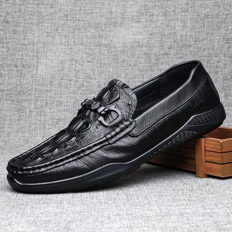 

The first layer of cowhide men s beanie shoes genuine leather casual shoes overalls leather shoes one pedal men s loafers men s shoes single shoes 38