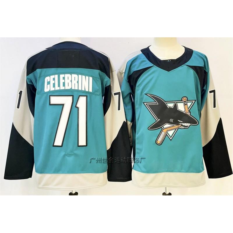 Mens Retro Embroidered Ice Hockey Jersey Team Shark 39 Practice Uniform Cotton Blend Sportswear