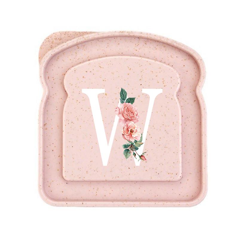 Initials Marked Toast Box Alphabet A-Z Reusable Sandwich Container Box Food Container Sealable Container Small Container