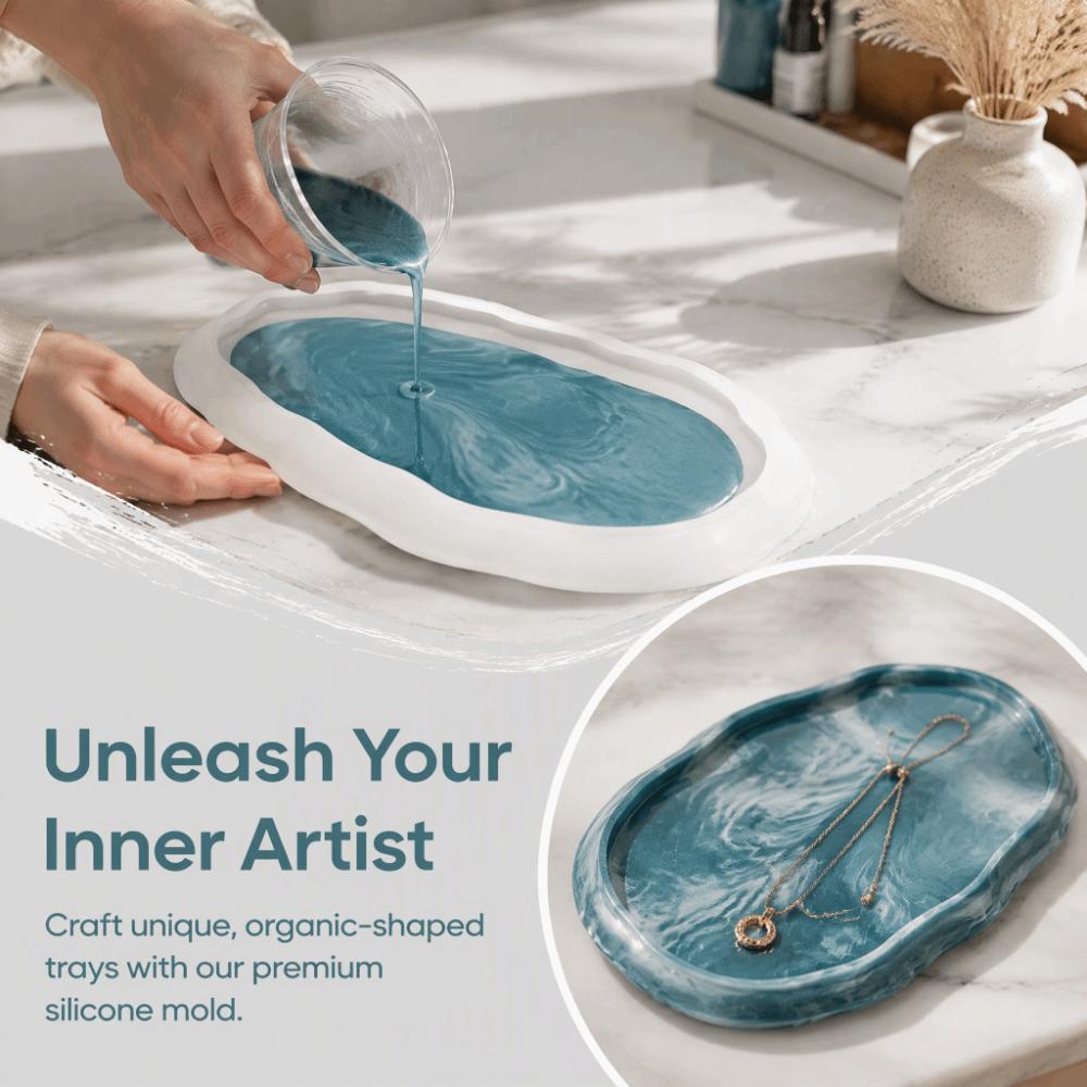 Silicone Irregular Oval Tray Mold Soft Transparent Tray Mold New Jewelry Holder Mold Storage Tray