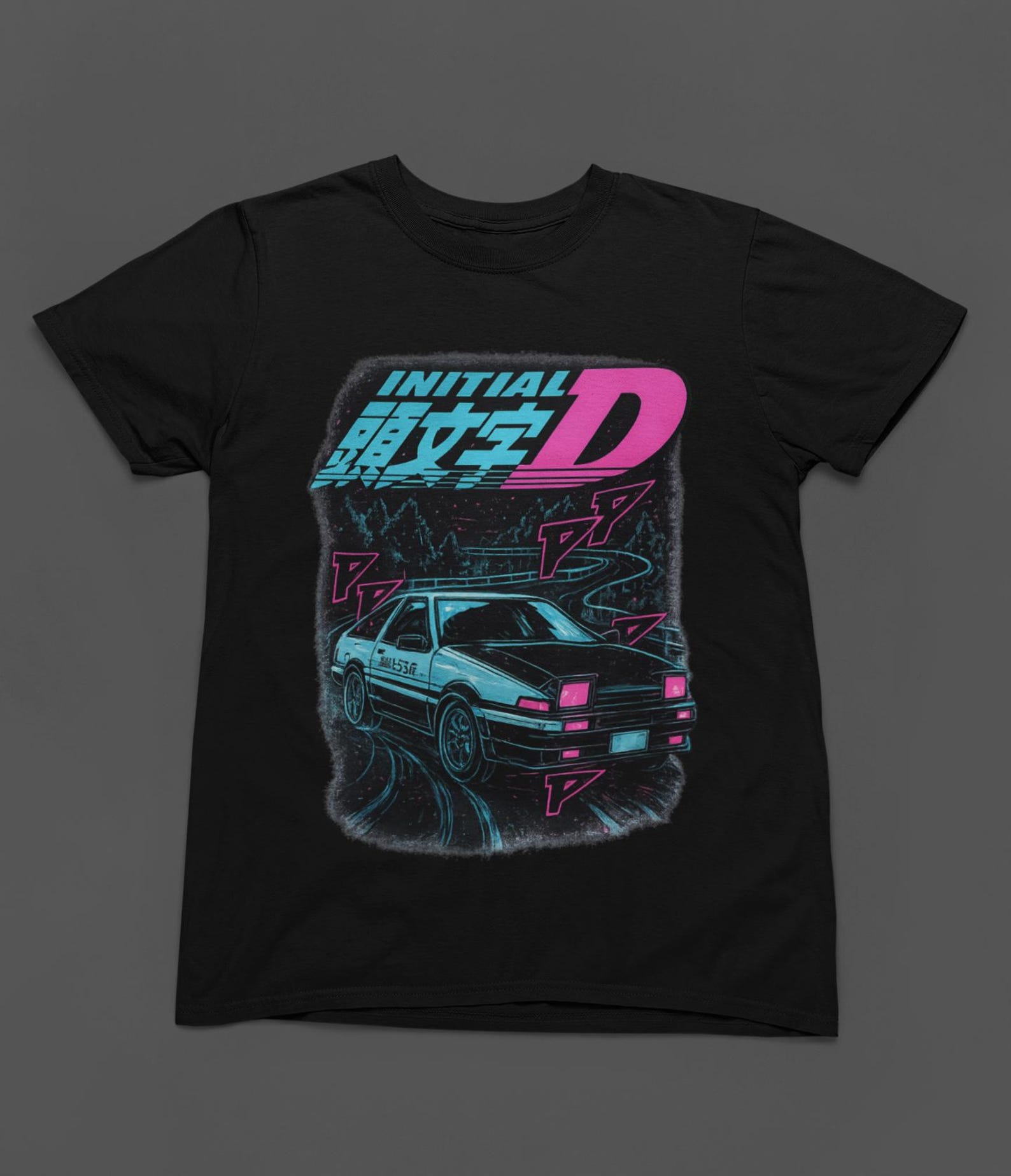 INITIAL D - Unisex TSHIRT, Retro Initial D Drift Car T-Shirt | Vaporwave 80s Anime Racing 4XL