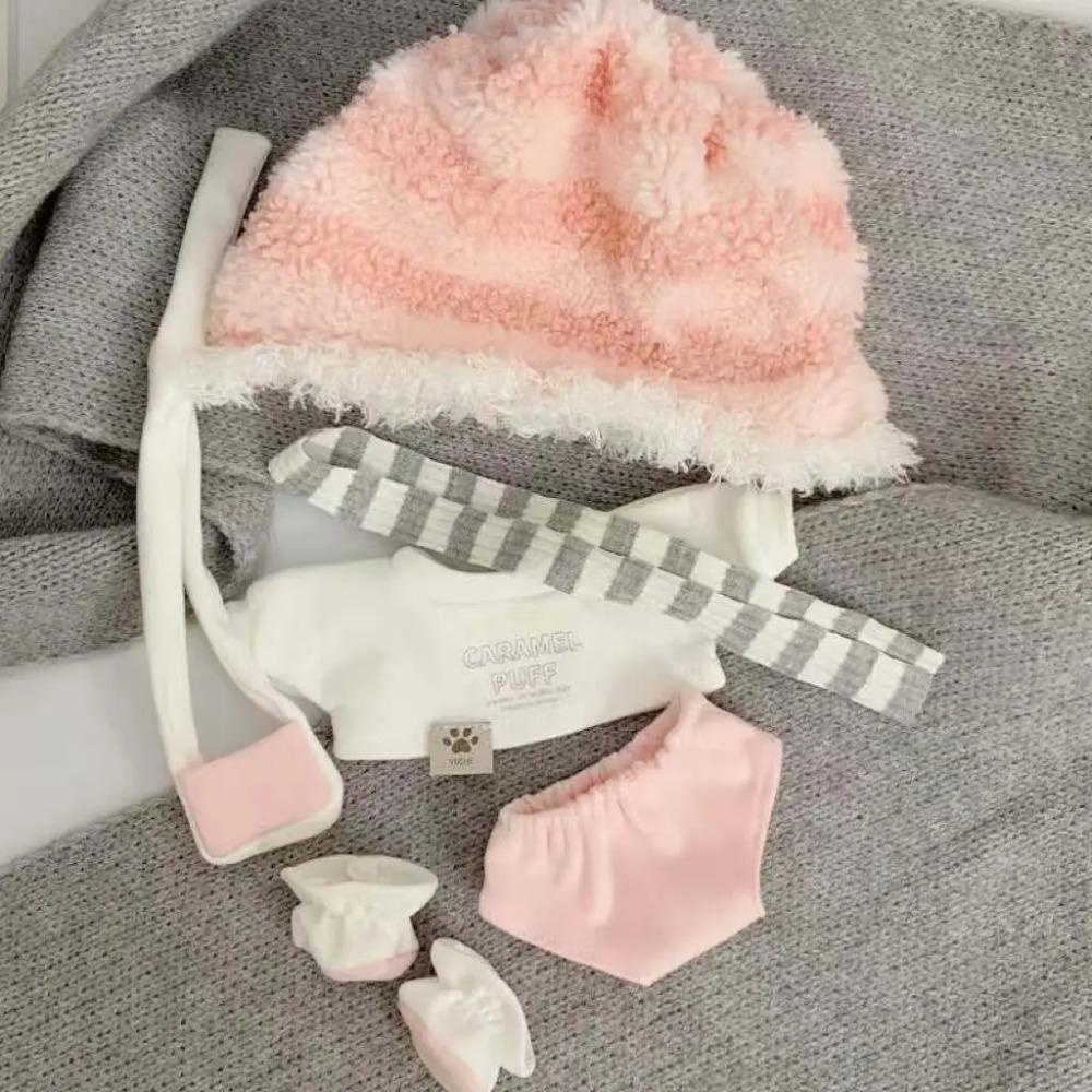 Roztomilý Kawaii Bavlněný Panenka Oblečení Set Vhodný pro 10cm/20cm Bavlněnou Plyšovou Hračku Náhradní Oblečení Set