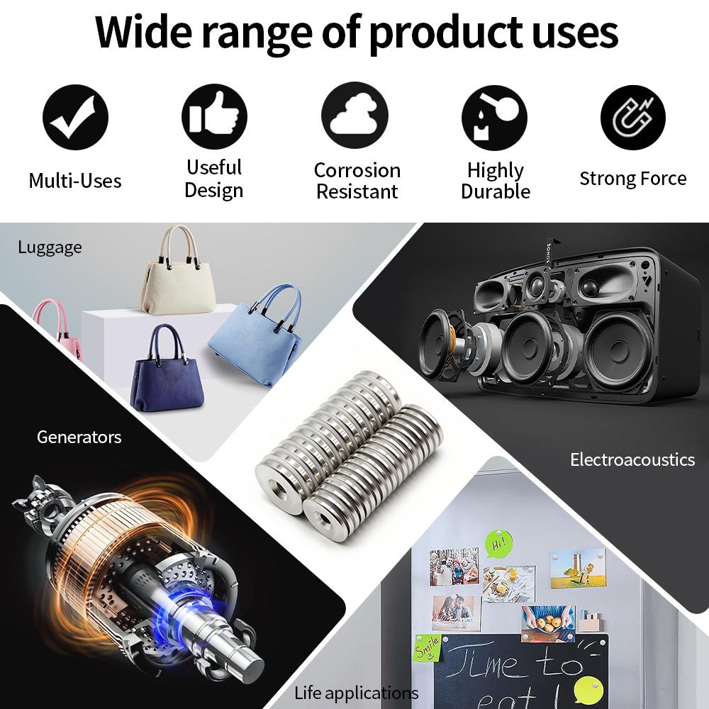 Super Strong Neodymium Magnet N35 NdfeB Permanent Magnetic imanes Round With Holes Powerful Magnets Refrigerator Magnet